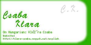 csaba klara business card